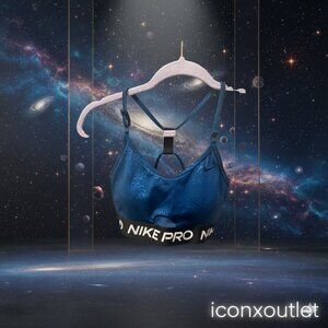 Sm. Nike Pro Indy Light Support Sports Bra - Blue with Pattern